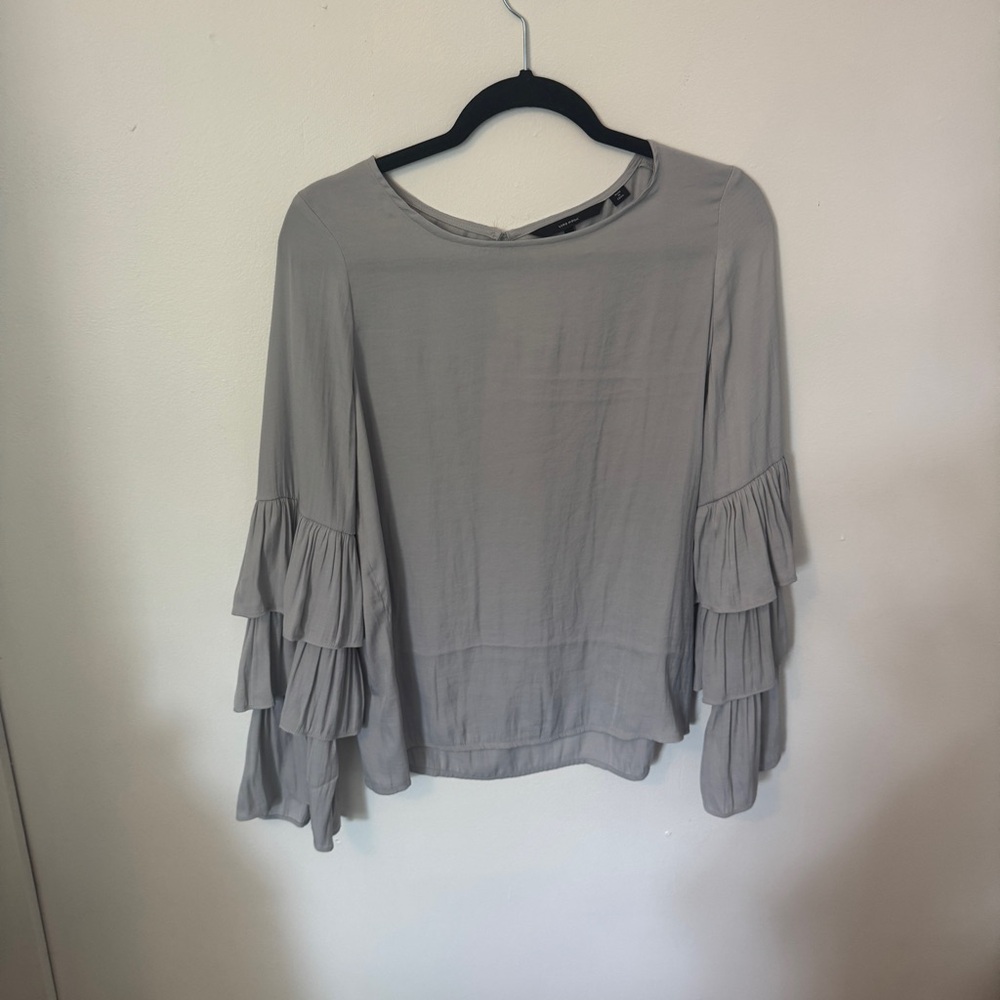 Vero Moda Grey Ruffle top - Picture 2 of 6